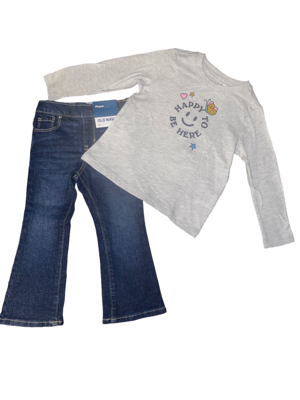 OLD NAVY GIRLS T-SHIRT AND JEANS OUTFIT SIZE 3T (NEW WITH TAGS)